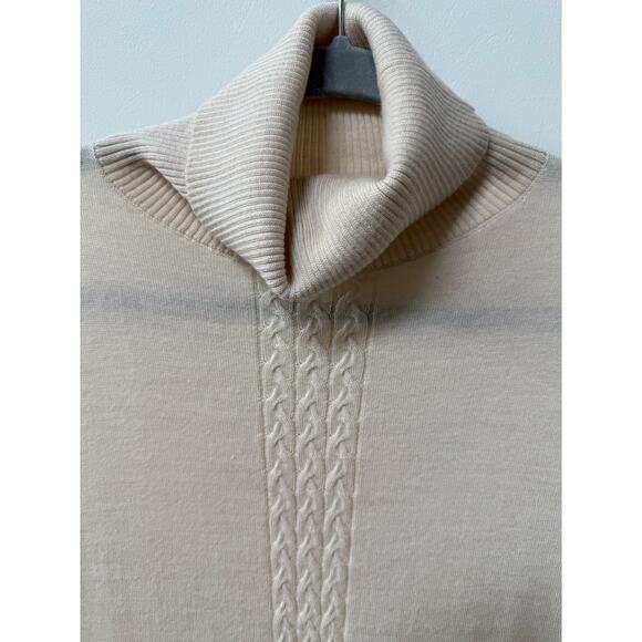 Perri Cutten Merino Wool Sweater Jumper Cream Womens Medium Quiet Luxury Classic - Picture 2 of 10